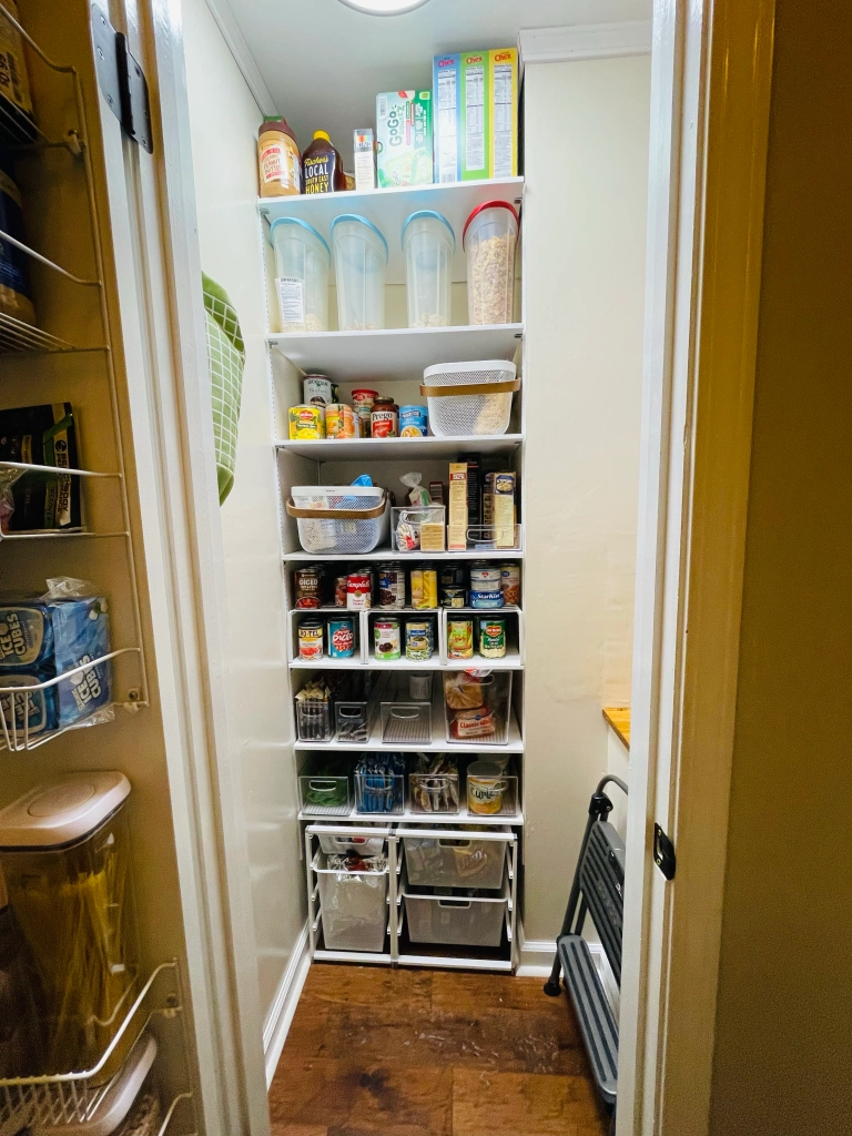 decluttered and organized pantry