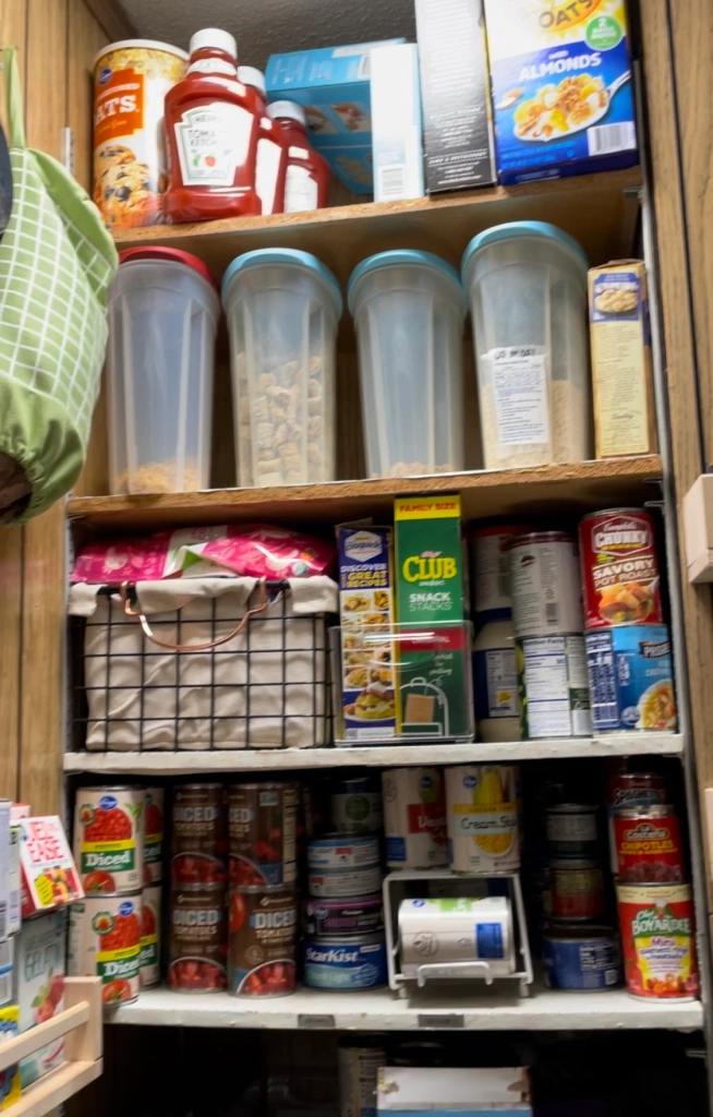 top of cluttered pantry