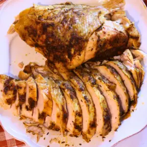 sliced turkey breast on a plate