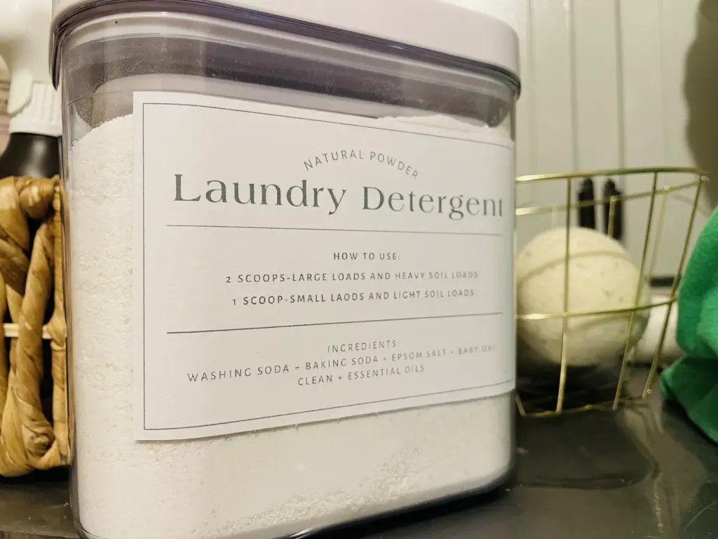 homemade laundry detergent on top of washing machine
