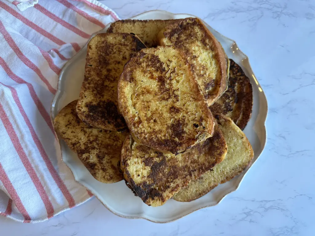 plate full of french toast
