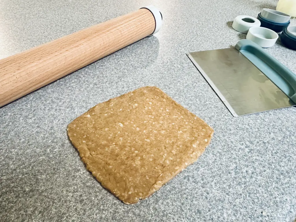 rolled out fermented cereal bar dough