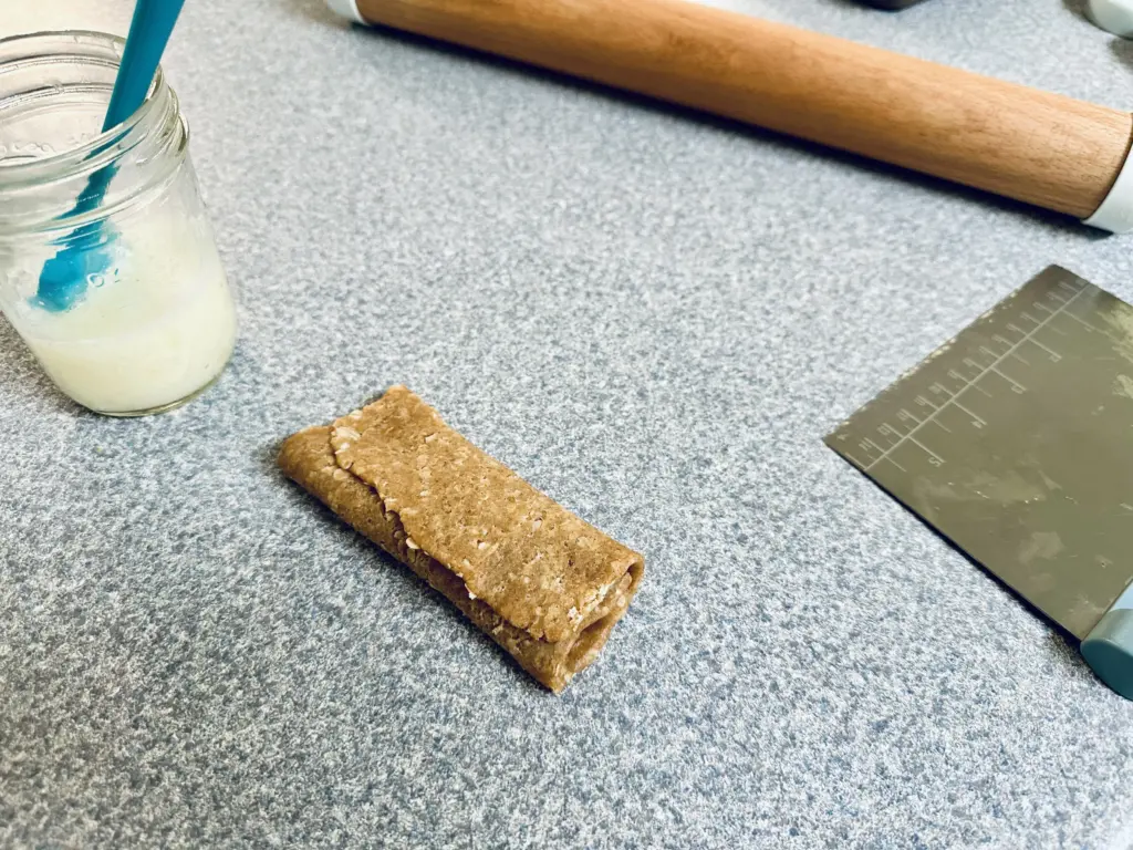 homemade Nutri-Grain bar folded for a second time