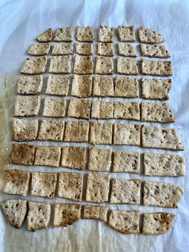 after baking potato flake sourdough crackers