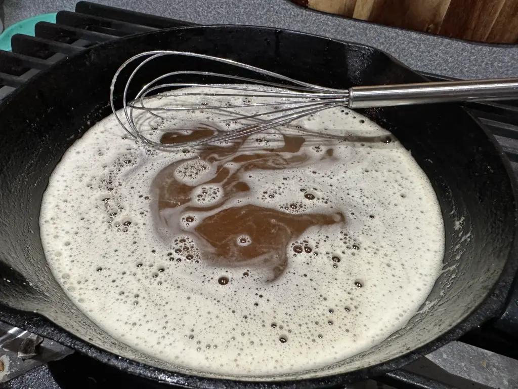browning the butter on the stove top