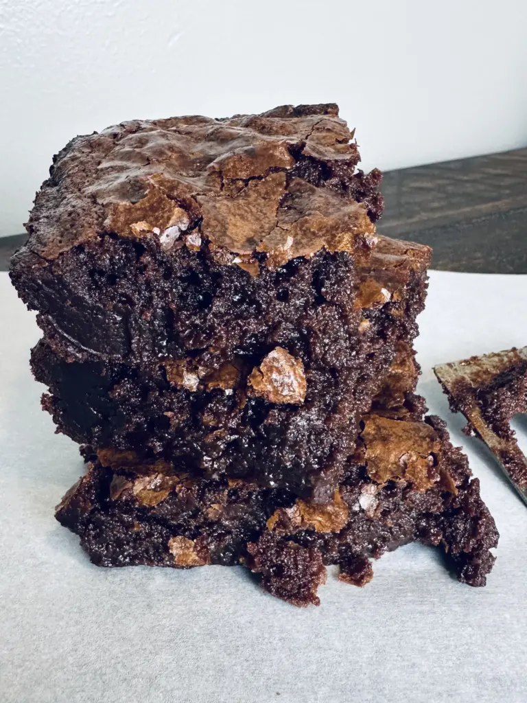 stack of long fermented potato flake sourdough brownies