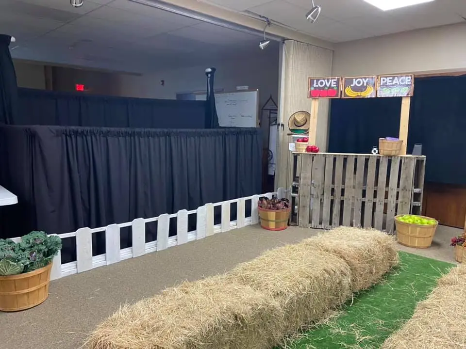 puppet skit stage set up