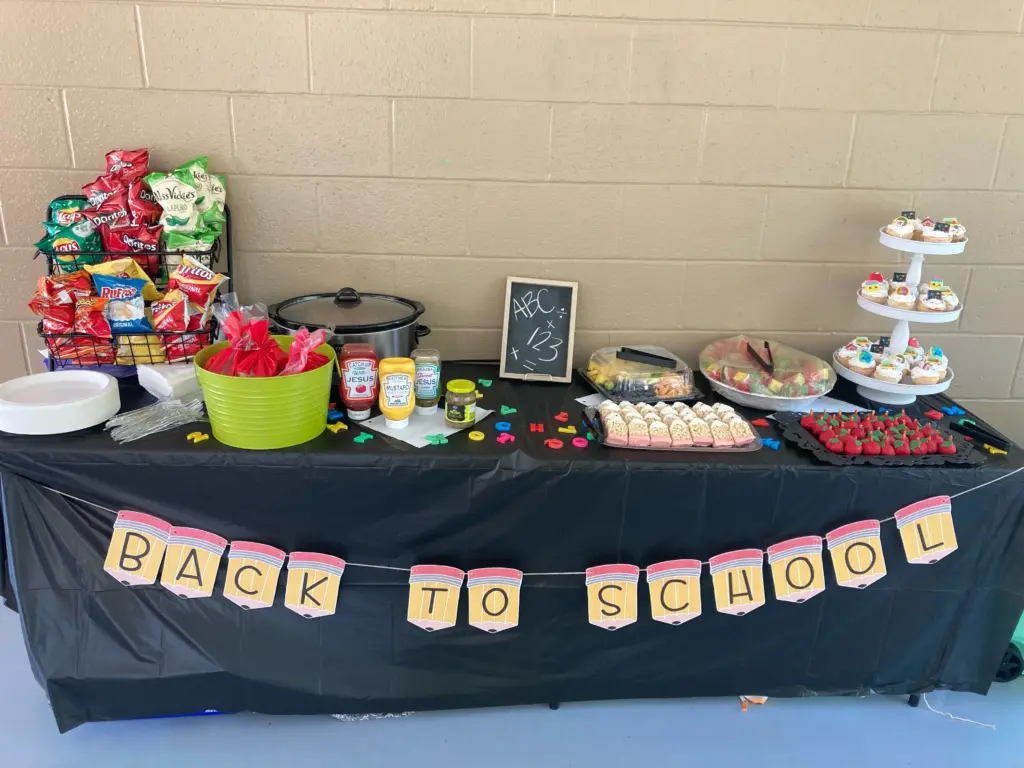 back to school bash food table decorations 