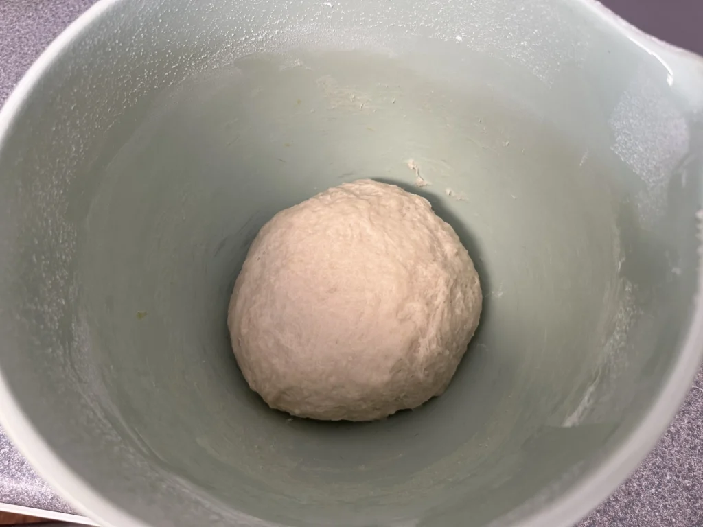 potato flake sourdough dough for pullman loaf pan