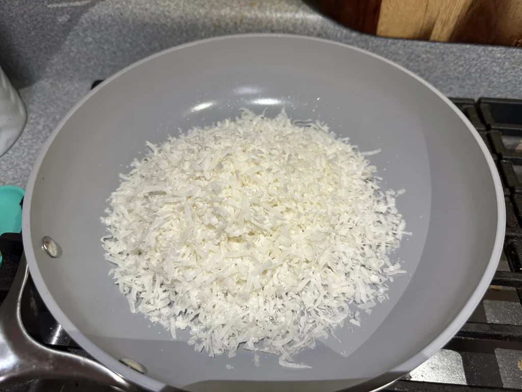 toasting coconut