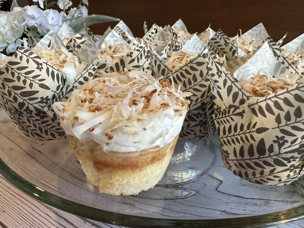 potato flake sourdough coconut poke cupcakes