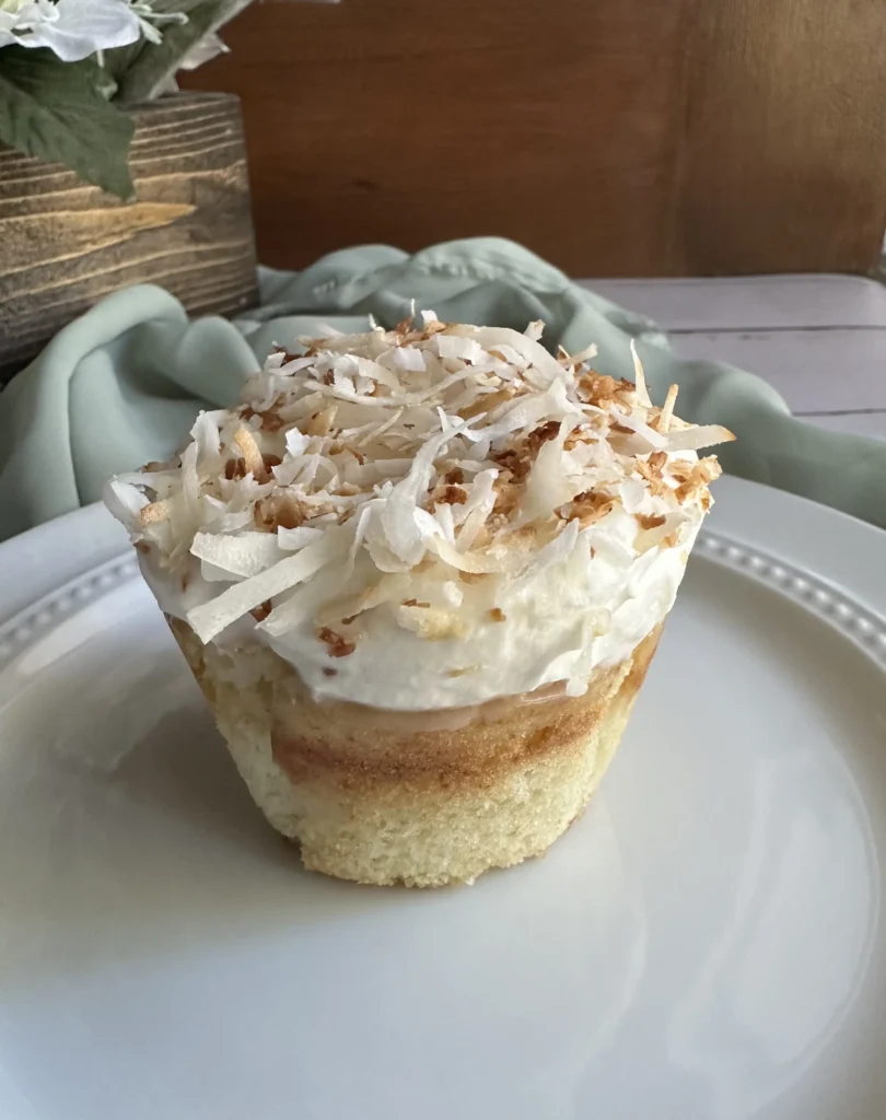 potato flake sourdough coconut poke cupcake