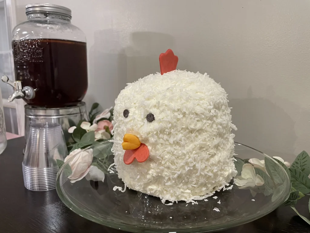 potato flake sourdough coconut cake layered