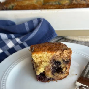 potato flake sourdough blueberry coffee cake