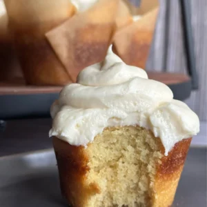 potato flake sourdough vanilla cupcake