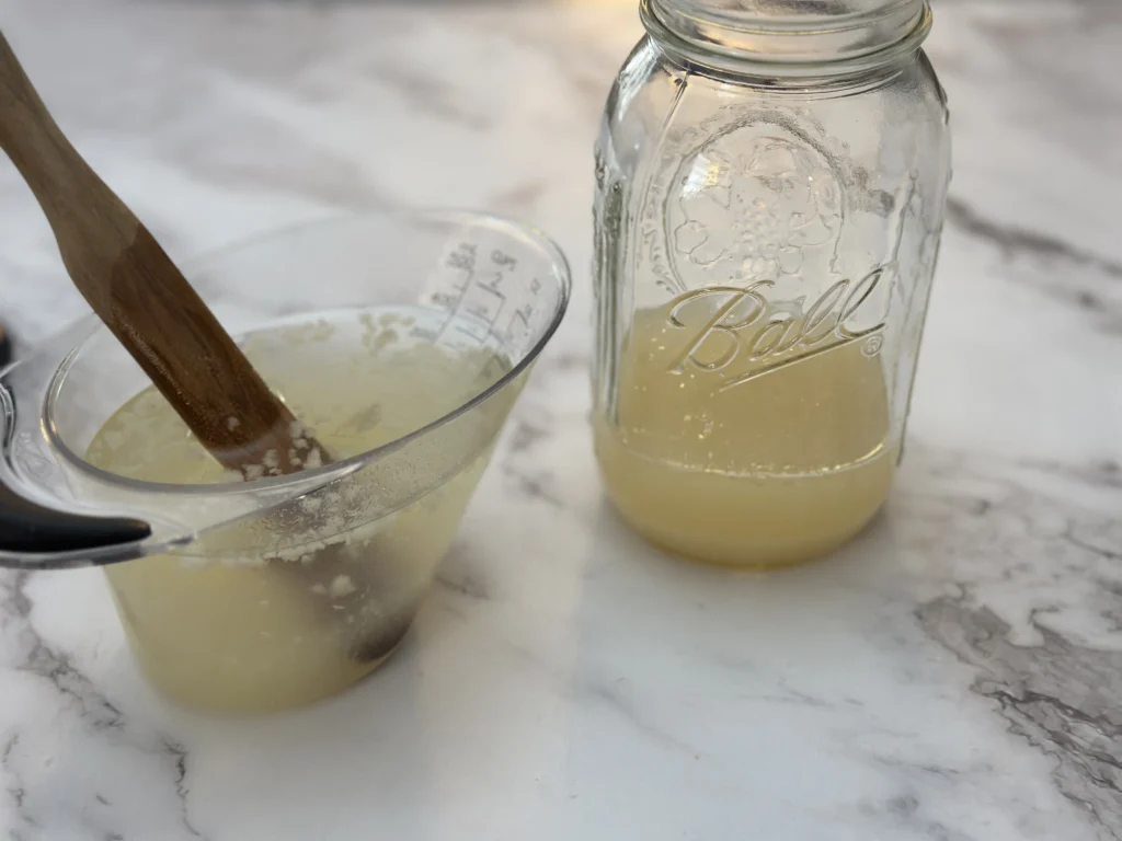 removing some Potato Flake Sourdough starter discard