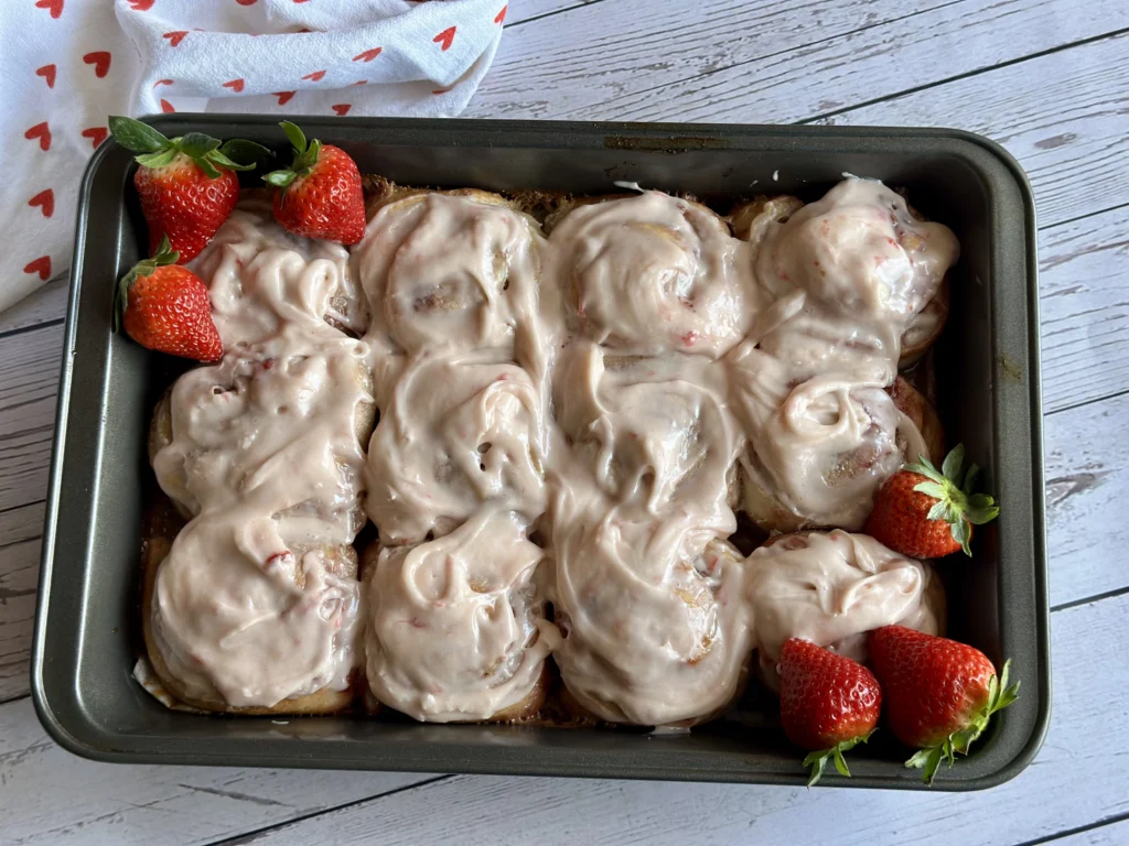 potato flake sourdough strawberry rolls