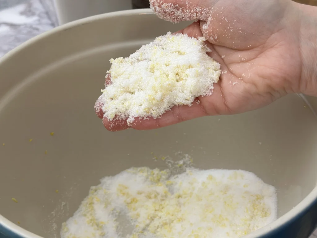 making lemon sugar
