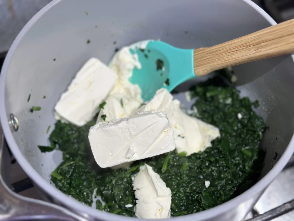 adding cream cheese