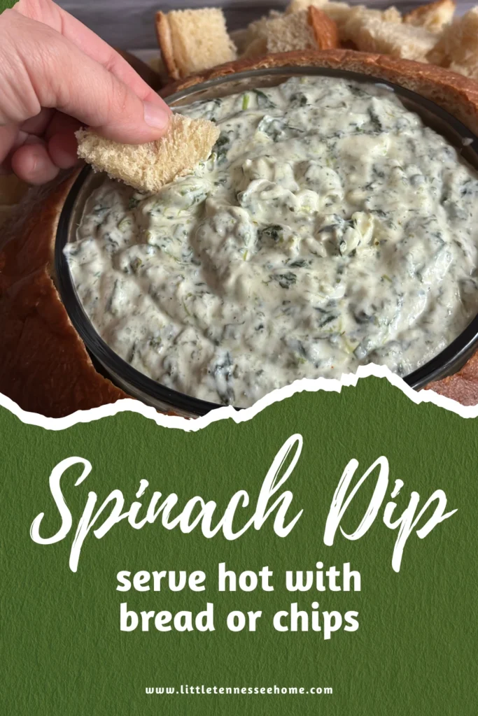 easy hot spinach dip pin image
