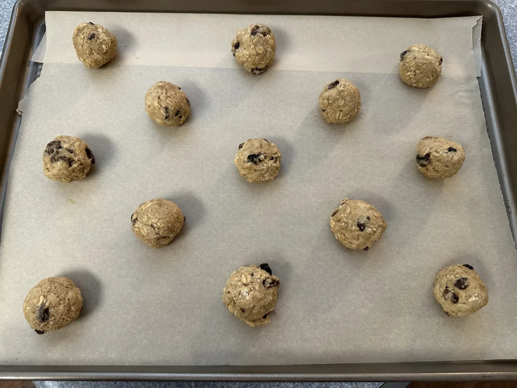 dough rolled into balls