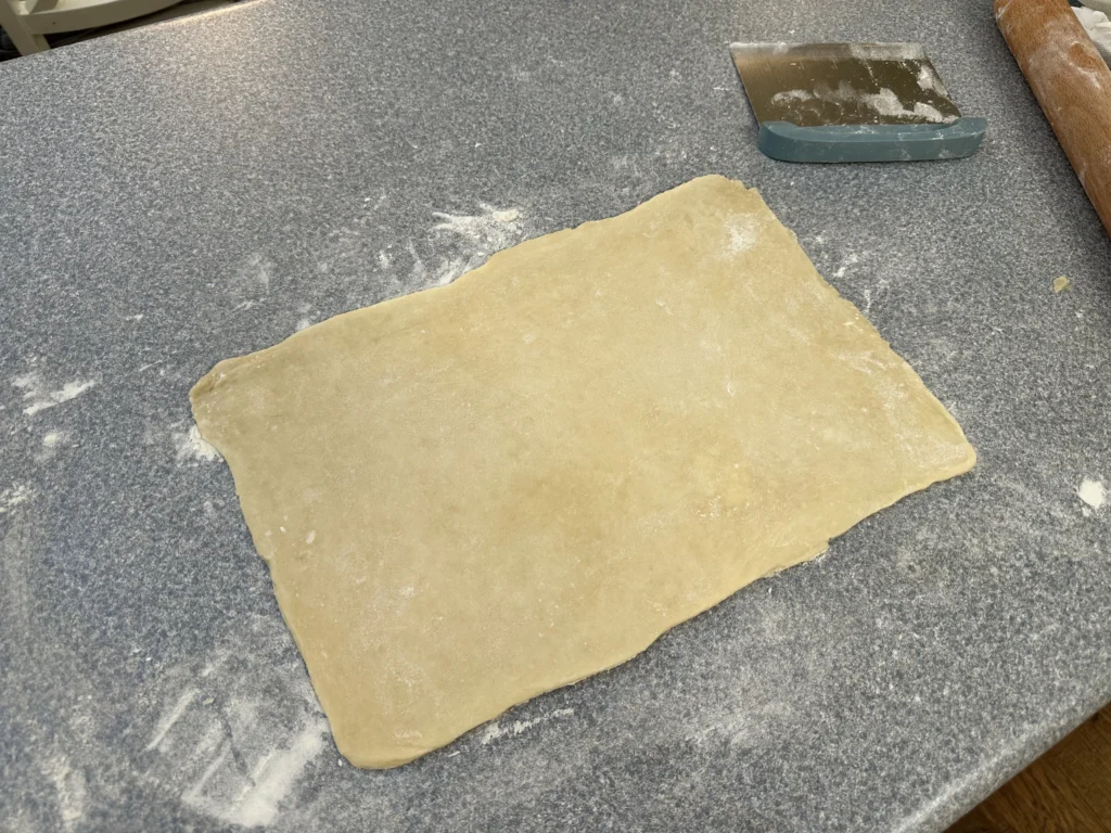 rolling out pop tart dough 